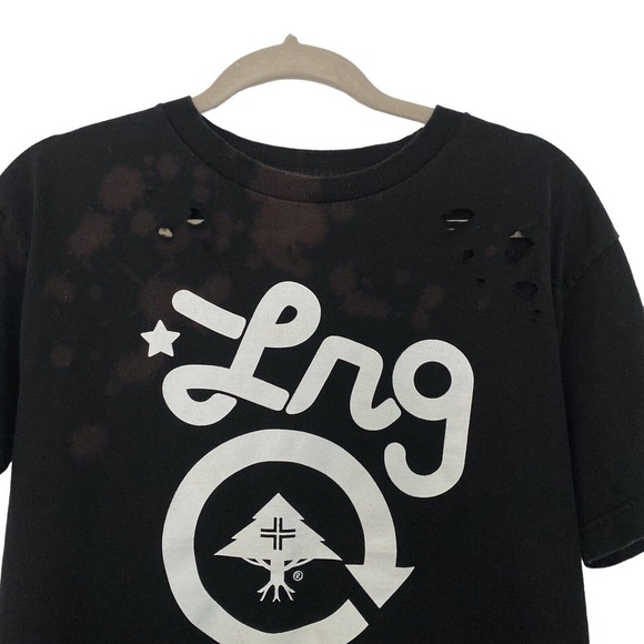 LRG Lifted Research Group Unisex Upcycled Bleached Distressed T-Shirt - Medium - Picture 2 of 4